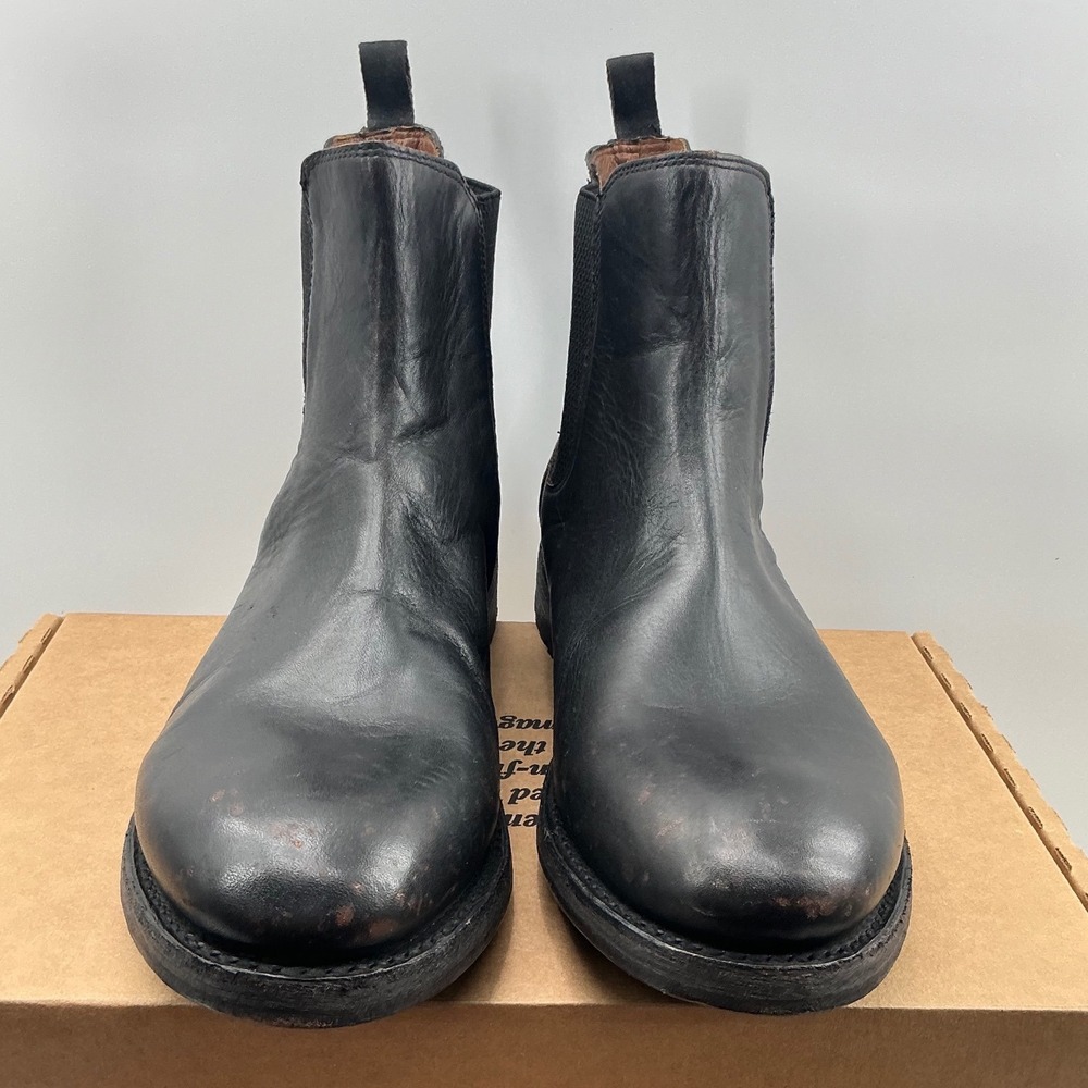 Frye Tyler Chelsea Boots Mens Black Leather Lug Sole Ankle Boot 87079